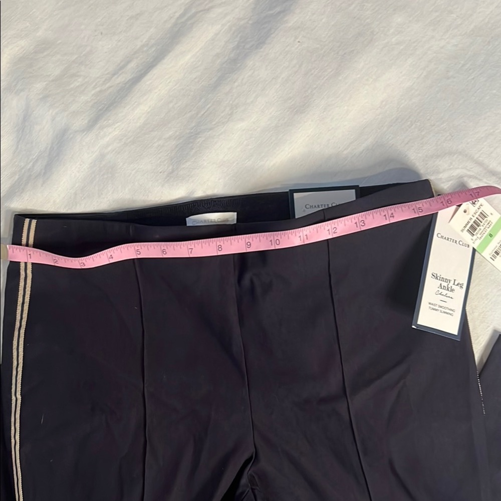 NWT- Charter Club Navy Trousers with Cream Accents - Picture 8 of 9